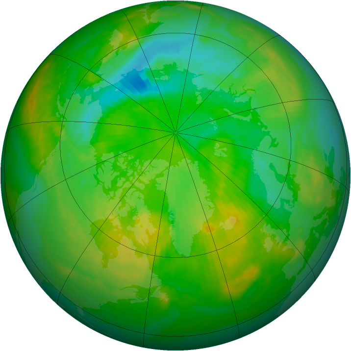Arctic ozone map for 26 July 1980